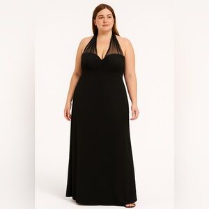 Betsy & Adam Elegant Black Maxi Dress